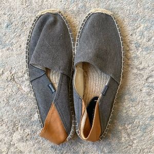 Grey with leather back Soludos Slip Ons